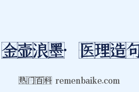 金壶浪墨·医理造句是什么意思的图片